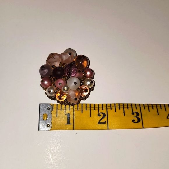 West Germany Vintage chunky beaded brooch - Picture 5 of 6